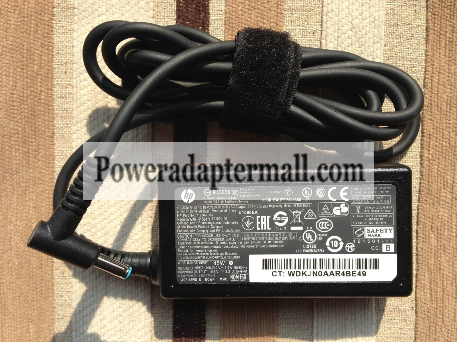 Original 45W Smart HP 721092-001 719309-001 Power AC Adapter - Click Image to Close